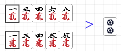 一手先フォロー牌の牌姿画像